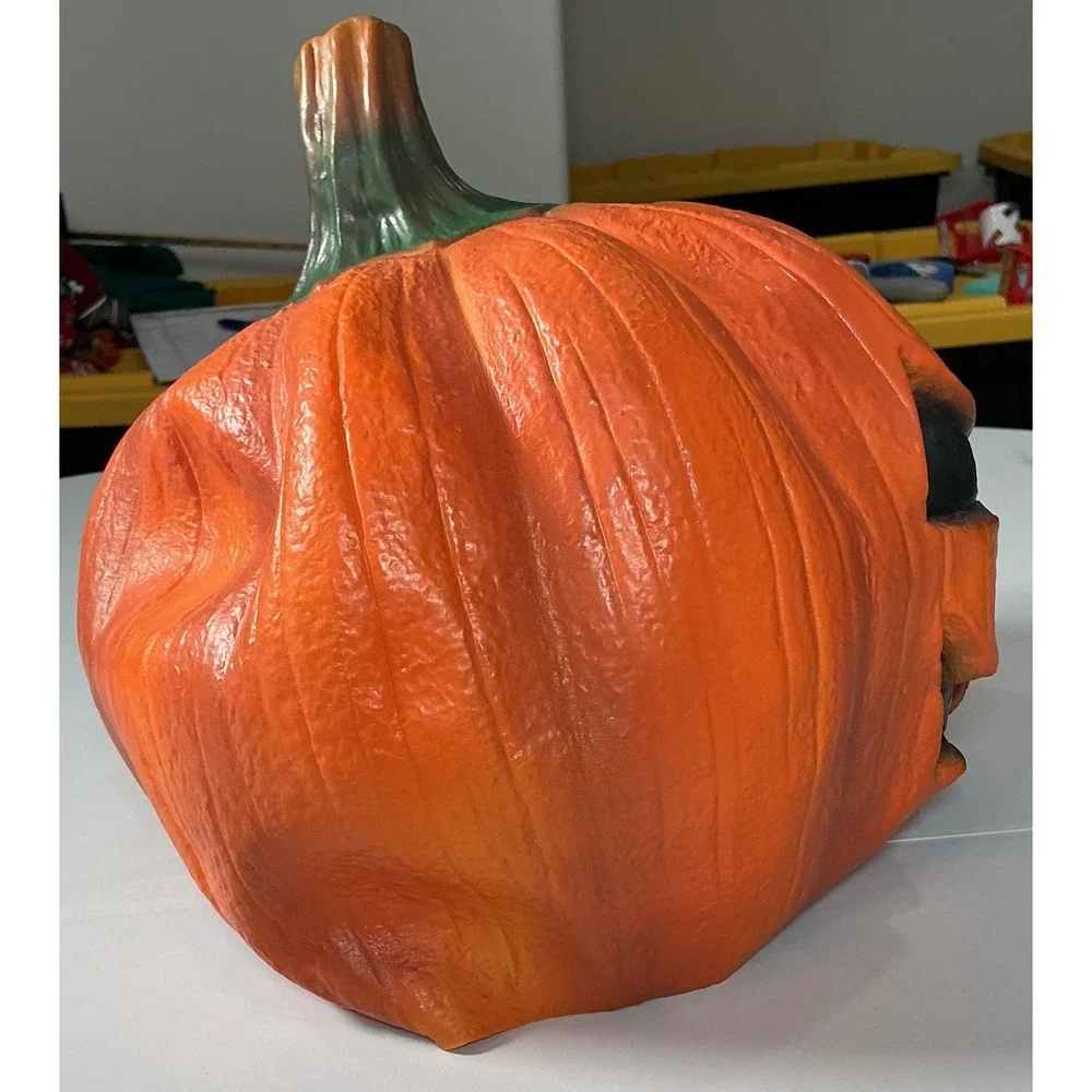 VTG Y2K Pumpkin Jack O Lantern Halloween Mask Adult One Size Spooky Costume
